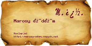 Marosy Ádám névjegykártya